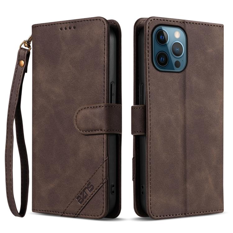 Portafoglio a tre carte AZNS serie A2 con protezione RFID e custodia per telefono in pelle vegana con cinturino., For iPhone 12, For iPhone 12 Pro Max, For iPhone 12 Pro, For iPhone 11 Pro Max