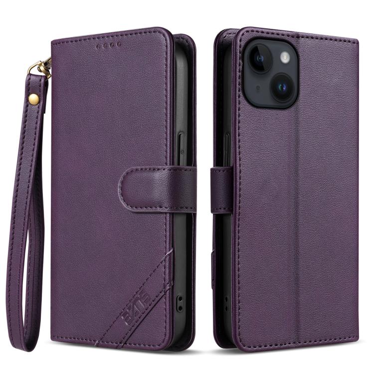 Portafoglio a tre carte AZNS serie A2 con protezione RFID e custodia per telefono in pelle vegana con cinturino., For iPhone 12, For iPhone 12 Pro Max, For iPhone 12 Pro, For iPhone 11 Pro Max