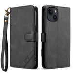Portafoglio a tre carte AZNS serie A2 con protezione RFID e custodia per telefono in pelle vegana con cinturino., For iPhone 12, For iPhone 12 Pro Max, For iPhone 12 Pro, For iPhone 11 Pro Max