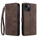 Portafoglio a tre carte AZNS serie A2 con protezione RFID e custodia per telefono in pelle vegana con cinturino., For iPhone 15, For iPhone 14 Plus, For iPhone 14, For iPhone 14 Pro