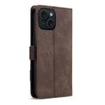 Portafoglio a tre carte AZNS serie A2 con protezione RFID e custodia per telefono in pelle vegana con cinturino., For iPhone 15, For iPhone 14 Plus, For iPhone 14, For iPhone 14 Pro