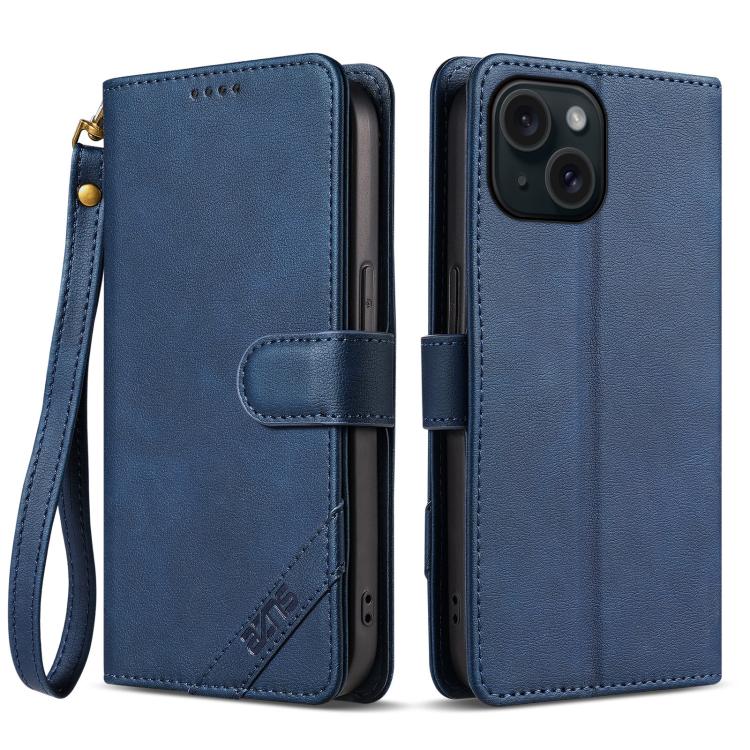 Portafoglio a tre carte AZNS serie A2 con protezione RFID e custodia per telefono in pelle vegana con cinturino., For iPhone 15, For iPhone 14 Plus, For iPhone 14, For iPhone 14 Pro