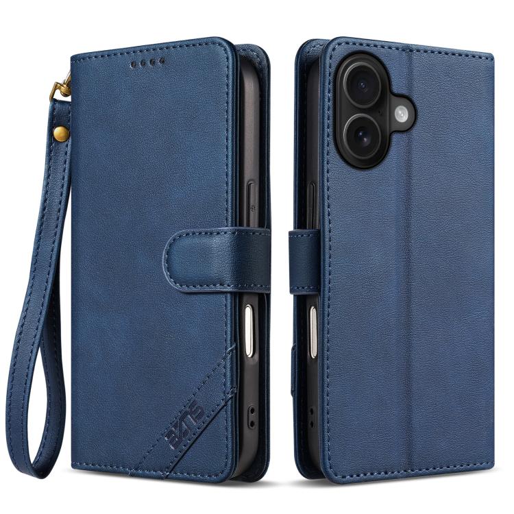 Portafoglio a tre carte AZNS serie A2 con protezione RFID e custodia per telefono in pelle vegana con cinturino., For iPhone 16, For iPhone 15 Pro Max, For iPhone 15 Pro, For iPhone 15 Plus