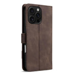 Portafoglio a tre carte AZNS serie A2 con protezione RFID e custodia per telefono in pelle vegana con cinturino., For iPhone 16, For iPhone 15 Pro Max, For iPhone 15 Pro, For iPhone 15 Plus