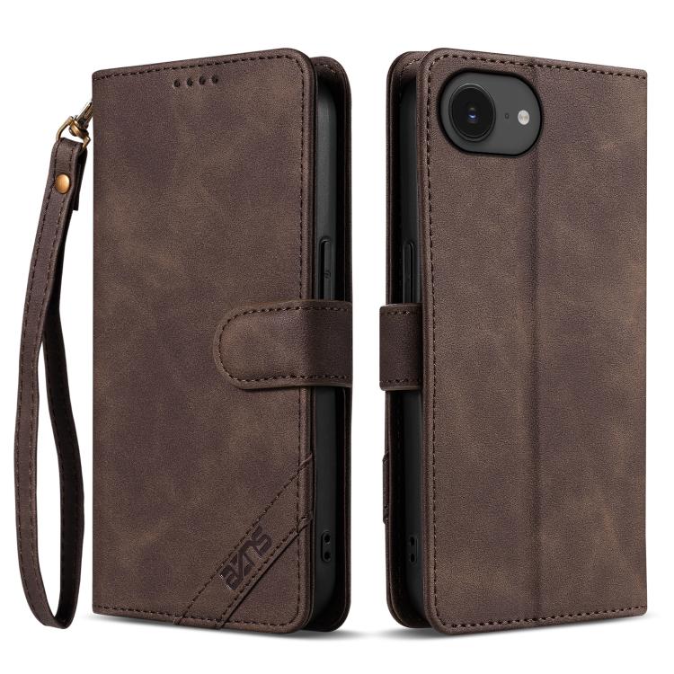 Portafoglio a tre carte AZNS serie A2 con protezione RFID e custodia per telefono in pelle vegana con cinturino., For iPhone 17e / 16e, For iPhone 17 Pro Max, For iPhone 17 Pro, For iPhone 17