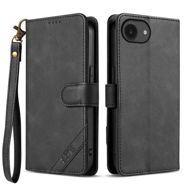 Portafoglio a tre carte AZNS serie A2 con protezione RFID e custodia per telefono in pelle vegana con cinturino., For iPhone 17e / 16e, For iPhone 17 Pro Max, For iPhone 17 Pro, For iPhone 17