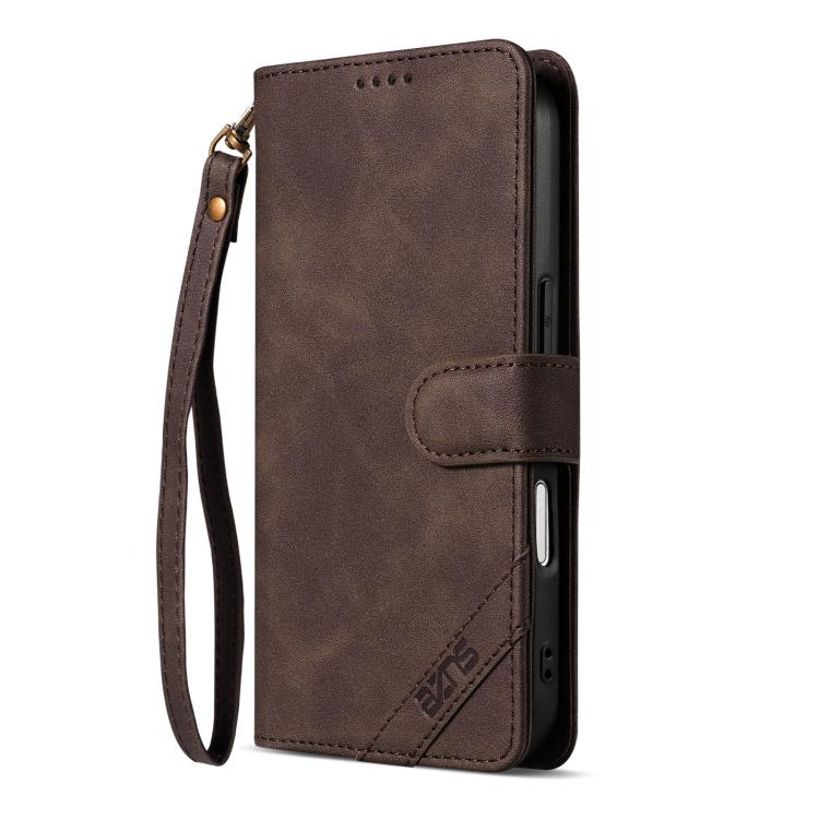 Portafoglio a tre carte AZNS serie A2 con protezione RFID e custodia per telefono in pelle vegana con cinturino., For iPhone Air, For iPhone 16 Pro Max, For iPhone 16 Pro, For iPhone 16 Plus