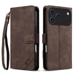 Portafoglio a tre carte AZNS serie A2 con protezione RFID e custodia per telefono in pelle vegana con cinturino., For iPhone Air, For iPhone 16 Pro Max, For iPhone 16 Pro, For iPhone 16 Plus