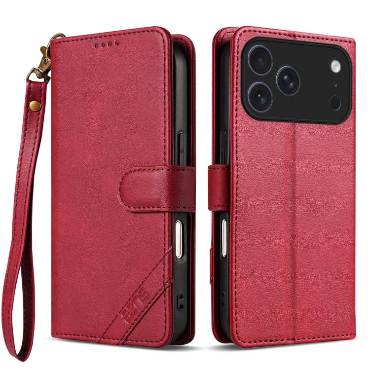 Portafoglio a tre carte AZNS serie A2 con protezione RFID e custodia per telefono in pelle vegana con cinturino., For iPhone Air, For iPhone 16 Pro Max, For iPhone 16 Pro, For iPhone 16 Plus
