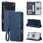 Portafoglio a tre carte AZNS serie A2 con protezione RFID e custodia per telefono in pelle vegana con cinturino., For iPhone 17e / 16e, For iPhone 17 Pro Max, For iPhone 17 Pro, For iPhone 17