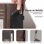 Portafoglio a tre carte AZNS serie A2 con protezione RFID e custodia per telefono in pelle vegana con cinturino., For iPhone Air, For iPhone 16 Pro Max, For iPhone 16 Pro, For iPhone 16 Plus