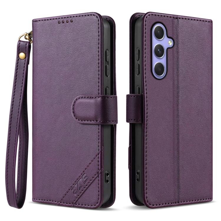 Portafoglio a tre carte AZNS serie A2 con protezione RFID e custodia per telefono in pelle vegana con cinturino., For Samsung Galaxy A35 5G, For Galaxy A05s