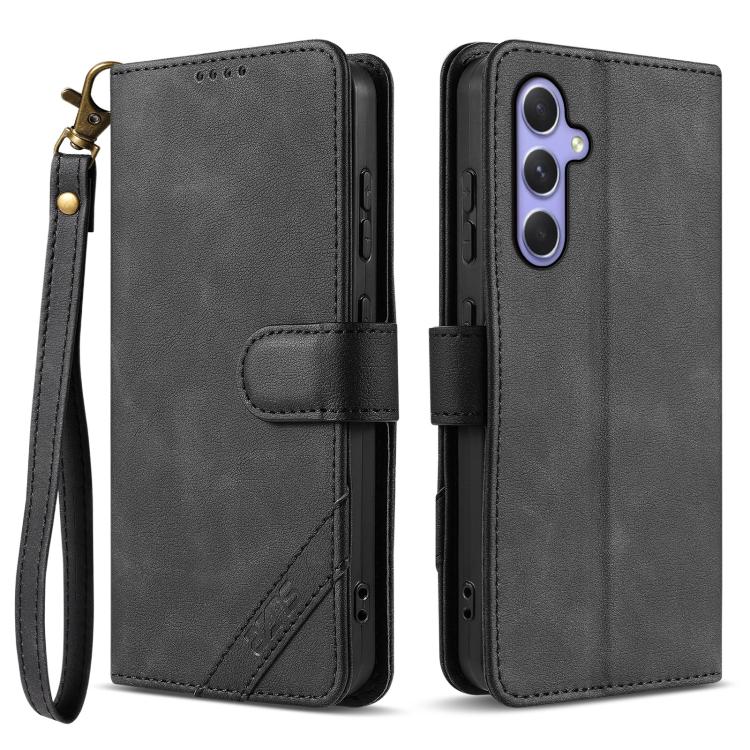 Portafoglio a tre carte AZNS serie A2 con protezione RFID e custodia per telefono in pelle vegana con cinturino., For Samsung Galaxy A35 5G, For Galaxy A05s