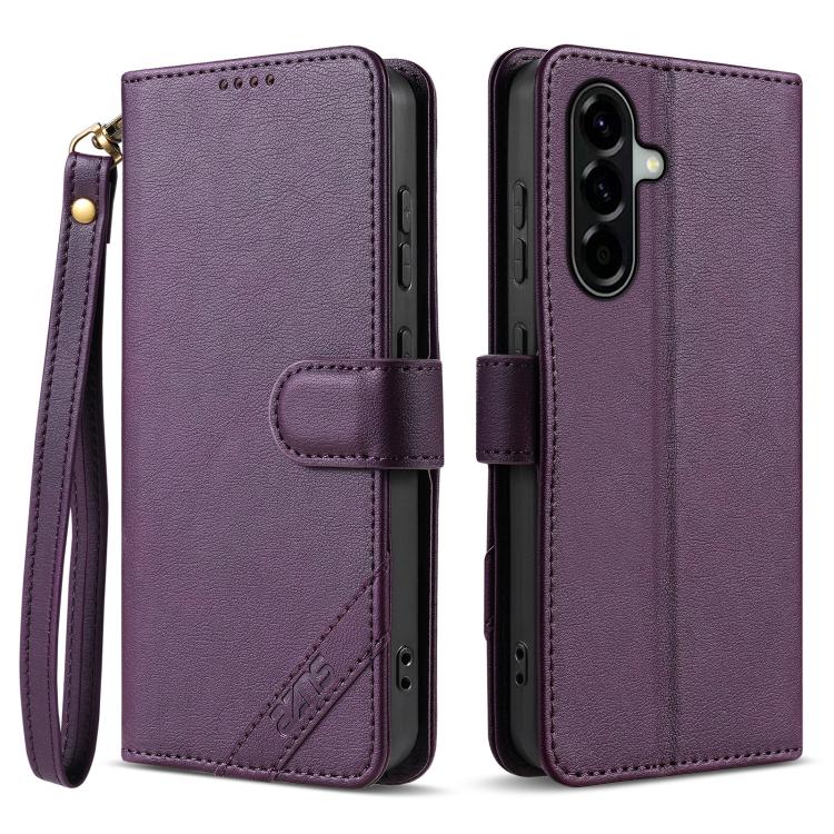 Portafoglio a tre carte AZNS serie A2 con protezione RFID e custodia per telefono in pelle vegana con cinturino., For Samsung Galaxy A36 5G, For Galaxy A16 5G / A16 4G, For Galaxy A15 5G / A15 4G, For Samsung Galaxy A55 5G