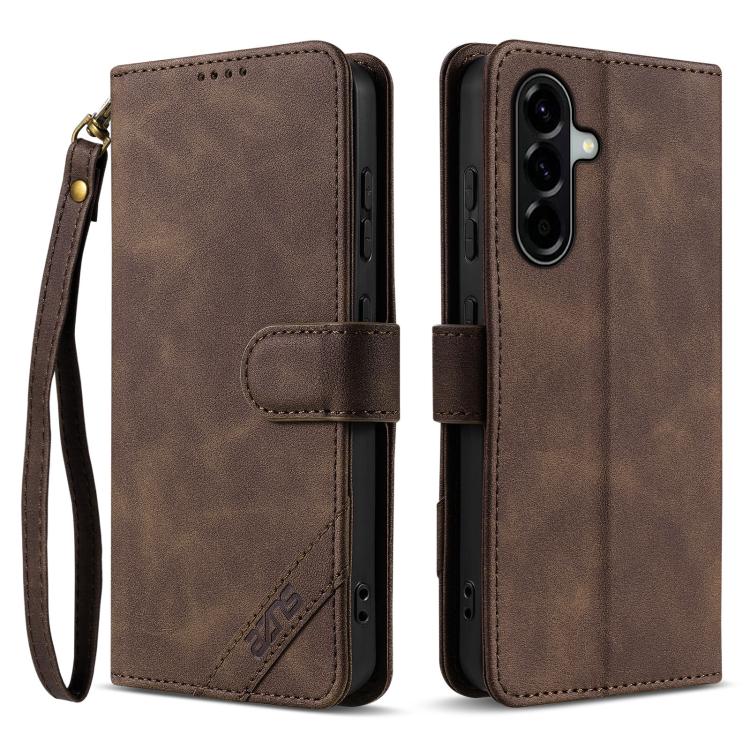 Portafoglio a tre carte AZNS serie A2 con protezione RFID e custodia per telefono in pelle vegana con cinturino., For Galaxy A27 5G, For Galaxy A06 5G, For Samsung Galaxy A56 5G, For Galaxy A26 5G