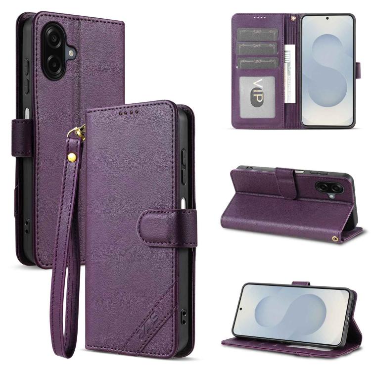 Portafoglio a tre carte AZNS serie A2 con protezione RFID e custodia per telefono in pelle vegana con cinturino., For Galaxy A27 5G, For Galaxy A06 5G, For Samsung Galaxy A56 5G, For Galaxy A26 5G