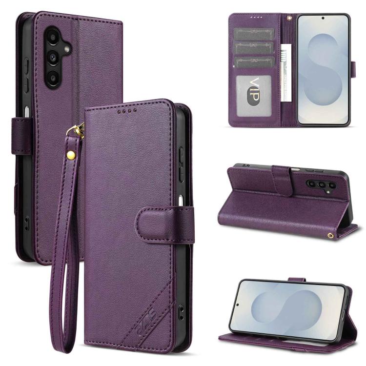 Portafoglio a tre carte AZNS serie A2 con protezione RFID e custodia per telefono in pelle vegana con cinturino., For Samsung Galaxy A36 5G, For Galaxy A16 5G / A16 4G, For Galaxy A15 5G / A15 4G, For Samsung Galaxy A55 5G