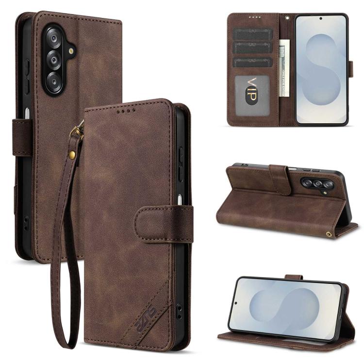 Portafoglio a tre carte AZNS serie A2 con protezione RFID e custodia per telefono in pelle vegana con cinturino., For Samsung Galaxy A36 5G, For Galaxy A16 5G / A16 4G, For Galaxy A15 5G / A15 4G, For Samsung Galaxy A55 5G