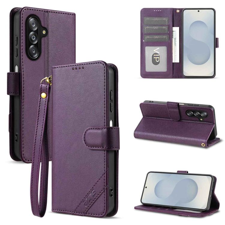 Portafoglio a tre carte AZNS serie A2 con protezione RFID e custodia per telefono in pelle vegana con cinturino., For Samsung Galaxy A36 5G, For Galaxy A16 5G / A16 4G, For Galaxy A15 5G / A15 4G, For Samsung Galaxy A55 5G