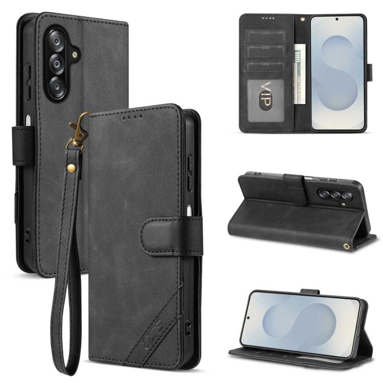Portafoglio a tre carte AZNS serie A2 con protezione RFID e custodia per telefono in pelle vegana con cinturino., For Samsung Galaxy A36 5G, For Galaxy A16 5G / A16 4G, For Galaxy A15 5G / A15 4G, For Samsung Galaxy A55 5G