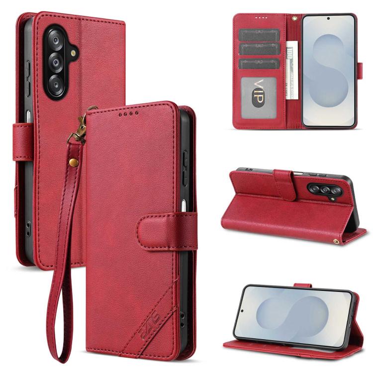 Portafoglio a tre carte AZNS serie A2 con protezione RFID e custodia per telefono in pelle vegana con cinturino., For Galaxy A27 5G, For Galaxy A06 5G, For Samsung Galaxy A56 5G, For Galaxy A26 5G