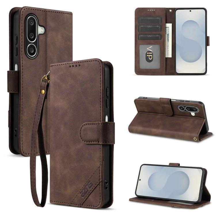 Portafoglio a tre carte AZNS serie A2 con protezione RFID e custodia per telefono in pelle vegana con cinturino., For Galaxy A27 5G, For Galaxy A06 5G, For Samsung Galaxy A56 5G, For Galaxy A26 5G