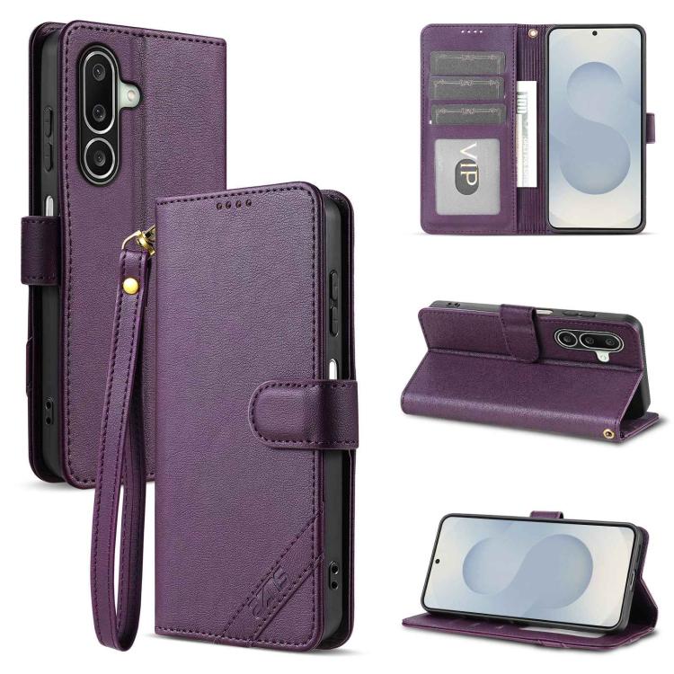 Portafoglio a tre carte AZNS serie A2 con protezione RFID e custodia per telefono in pelle vegana con cinturino., For Galaxy A27 5G, For Galaxy A06 5G, For Samsung Galaxy A56 5G, For Galaxy A26 5G