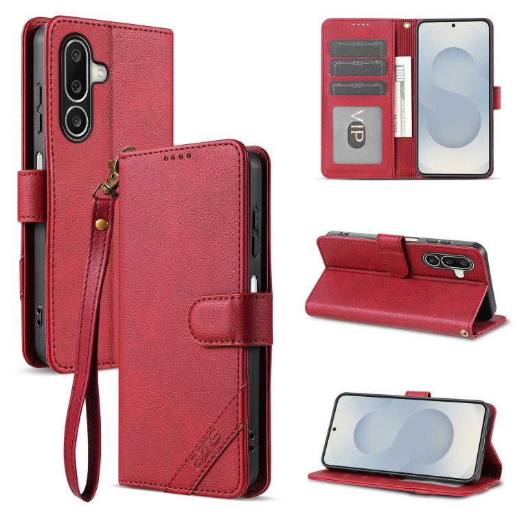 Portafoglio a tre carte AZNS serie A2 con protezione RFID e custodia per telefono in pelle vegana con cinturino., For Galaxy A27 5G, For Galaxy A06 5G, For Samsung Galaxy A56 5G, For Galaxy A26 5G