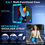 Custodia in silicone idrorepellente per PC/tablet con anello porta-pianeti spaziali e tracolla., For iPad 10.2 2021 / 2020 / 2019