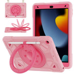 Custodia in silicone idrorepellente per PC/tablet con anello porta-pianeti spaziali e tracolla., For iPad 10.2 2021 / 2020 / 2019