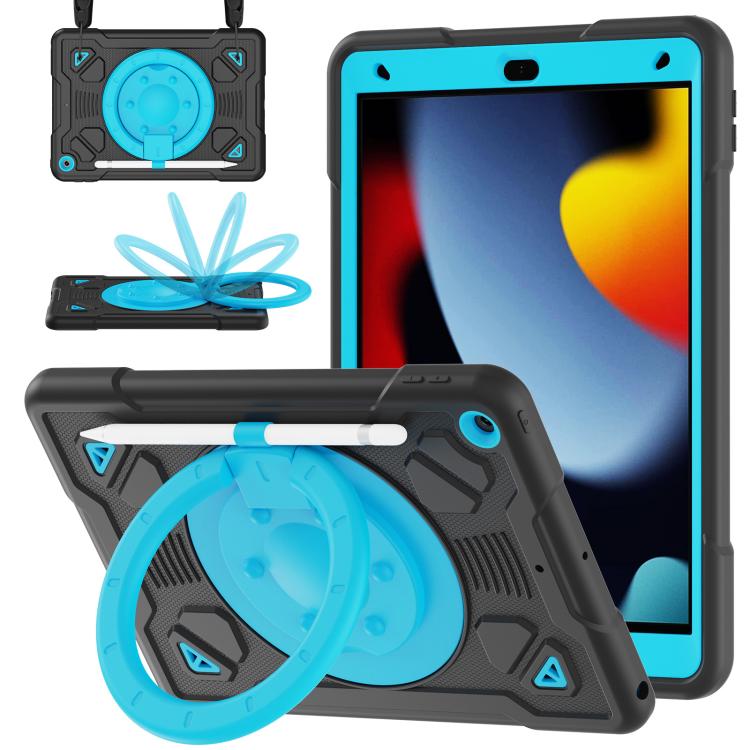 Custodia in silicone idrorepellente per PC/tablet con anello porta-pianeti spaziali e tracolla., For iPad 10.2 2021 / 2020 / 2019