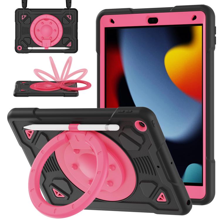 Custodia in silicone idrorepellente per PC/tablet con anello porta-pianeti spaziali e tracolla., For iPad 10.2 2021 / 2020 / 2019