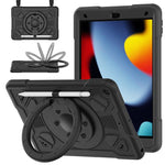 Custodia in silicone idrorepellente per PC/tablet con anello porta-pianeti spaziali e tracolla., For iPad 10.2 2021 / 2020 / 2019