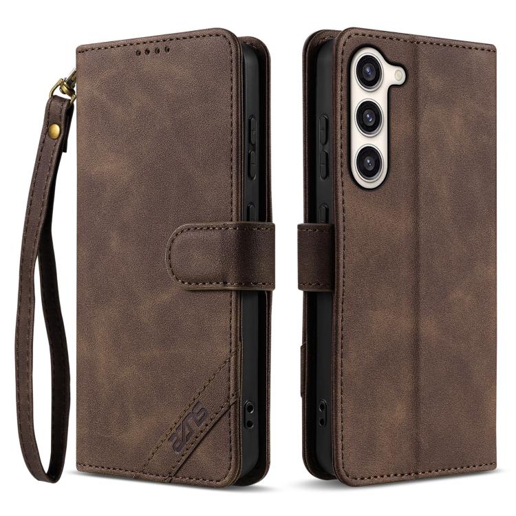 Portafoglio a tre carte AZNS serie A2 con protezione RFID e custodia per telefono in pelle vegana con cinturino., For Samsung Galaxy S23 5G
