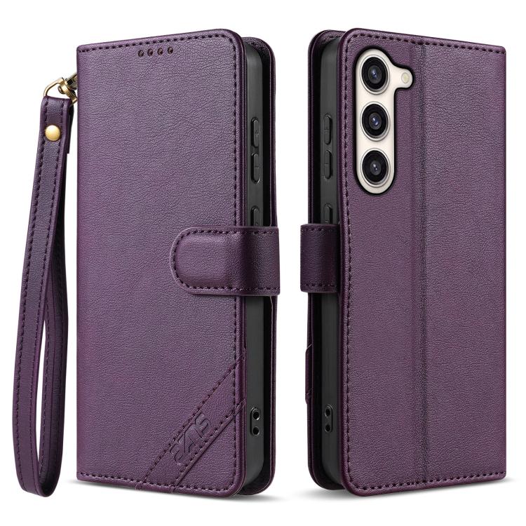 Portafoglio a tre carte AZNS serie A2 con protezione RFID e custodia per telefono in pelle vegana con cinturino., For Samsung Galaxy S23 5G