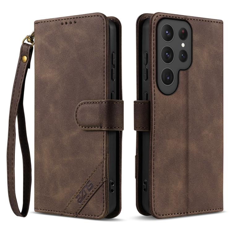 Portafoglio a tre carte AZNS serie A2 con protezione RFID e custodia per telefono in pelle vegana con cinturino., For Samsung Galaxy S24 5G, For Samsung Galaxy S23 FE 5G, For Samsung Galaxy S23 Ultra 5G, For Samsung Galaxy S23+ 5G