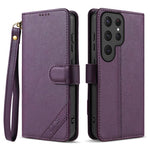 Portafoglio a tre carte AZNS serie A2 con protezione RFID e custodia per telefono in pelle vegana con cinturino., For Samsung Galaxy S25 Ultra 5G, For Samsung Galaxy S24 FE 5G, For Samsung Galaxy S24 Ultra 5G, For Samsung Galaxy S24+ 5G