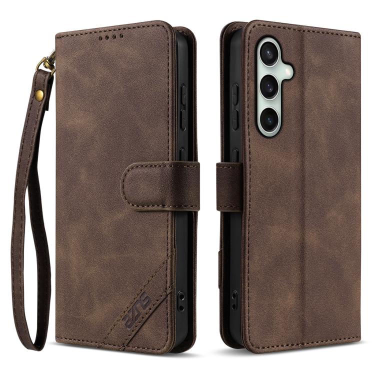 Portafoglio a tre carte AZNS serie A2 con protezione RFID e custodia per telefono in pelle vegana con cinturino., For Samsung Galaxy S24 5G, For Samsung Galaxy S23 FE 5G, For Samsung Galaxy S23 Ultra 5G, For Samsung Galaxy S23+ 5G