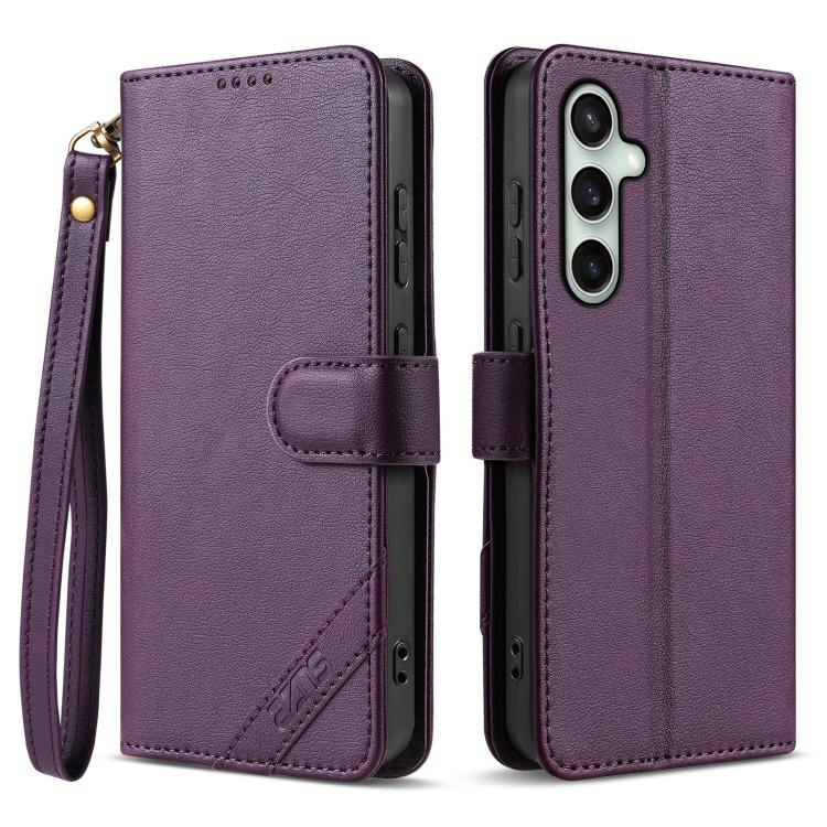 Portafoglio a tre carte AZNS serie A2 con protezione RFID e custodia per telefono in pelle vegana con cinturino., For Samsung Galaxy S24 5G, For Samsung Galaxy S23 FE 5G, For Samsung Galaxy S23 Ultra 5G, For Samsung Galaxy S23+ 5G