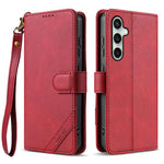 Portafoglio a tre carte AZNS serie A2 con protezione RFID e custodia per telefono in pelle vegana con cinturino., For Samsung Galaxy S25 Ultra 5G, For Samsung Galaxy S24 FE 5G, For Samsung Galaxy S24 Ultra 5G, For Samsung Galaxy S24+ 5G