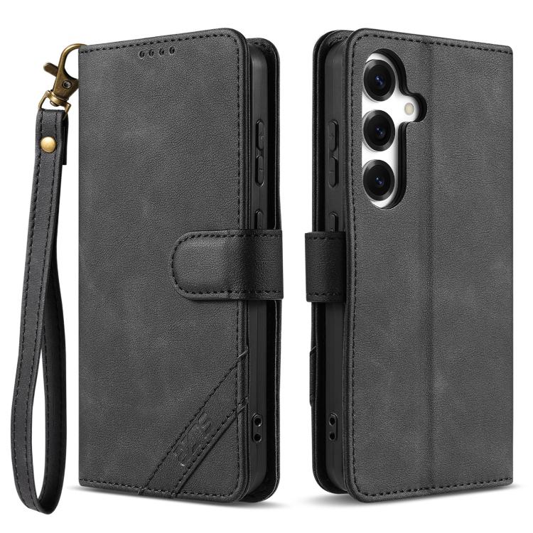 Portafoglio a tre carte AZNS serie A2 con protezione RFID e custodia per telefono in pelle vegana con cinturino., For Samsung Galaxy S25 FE 5G, For Samsung Galaxy S25 Edge 5G, For Samsung Galaxy S25 5G, For Samsung Galaxy S25+ 5G