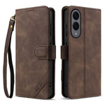 Portafoglio a tre carte AZNS serie A2 con protezione RFID e custodia per telefono in pelle vegana con cinturino., For Samsung Galaxy S25 FE 5G, For Samsung Galaxy S25 Edge 5G, For Samsung Galaxy S25 5G, For Samsung Galaxy S25+ 5G