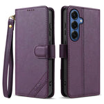 Portafoglio a tre carte AZNS serie A2 con protezione RFID e custodia per telefono in pelle vegana con cinturino., For Galaxy S26 FE 5G, For Samsung Galaxy S26+ 5G, For Samsung Galaxy S26 Ultra 5G, For Samsung Galaxy S26 5G