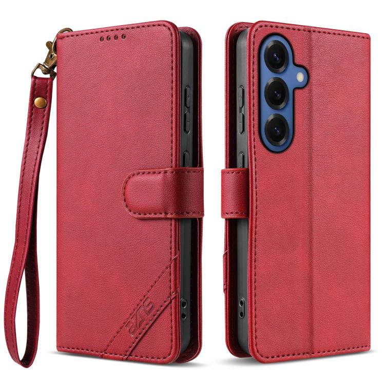 Portafoglio a tre carte AZNS serie A2 con protezione RFID e custodia per telefono in pelle vegana con cinturino., For Galaxy S26 FE 5G, For Samsung Galaxy S26+ 5G, For Samsung Galaxy S26 Ultra 5G, For Samsung Galaxy S26 5G