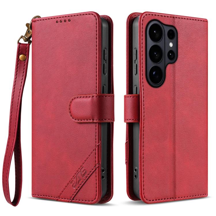 Portafoglio a tre carte AZNS serie A2 con protezione RFID e custodia per telefono in pelle vegana con cinturino., For Galaxy S26 FE 5G, For Samsung Galaxy S26+ 5G, For Samsung Galaxy S26 Ultra 5G, For Samsung Galaxy S26 5G