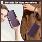 Portafoglio a tre carte AZNS serie A2 con protezione RFID e custodia per telefono in pelle vegana con cinturino., For Galaxy S26 FE 5G, For Samsung Galaxy S26+ 5G, For Samsung Galaxy S26 Ultra 5G, For Samsung Galaxy S26 5G