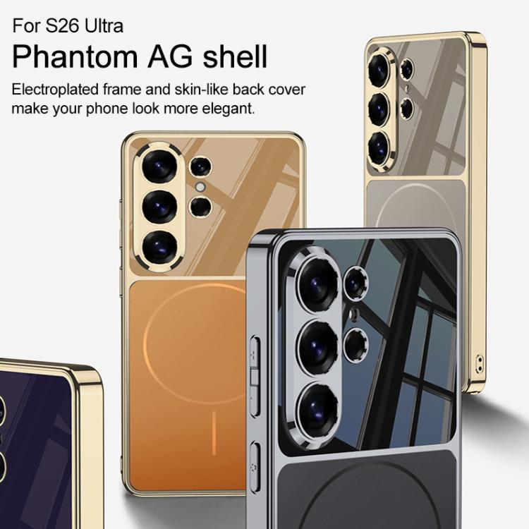 Custodia magnetica per telefono GKK AG Phantom Plating Frame Skin Feel a copertura totale, For Samsung Galaxy S26 Ultra 5G