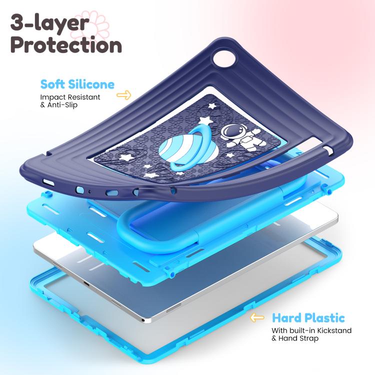 Custodia ibrida in silicone per tablet PC con maniglia e tracolla, For Samsung Galaxy Tab A11+ / A9+