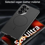 Custodia magnetica GKK con ampio foro per fotocamera, finitura metallizzata effetto pelle vegana., For Samsung Galaxy S26 Ultra 5G, For Samsung Galaxy S25 Ultra 5G, For Samsung Galaxy S24 Ultra 5G