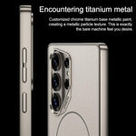 Custodia magnetica GKK con ampio foro per fotocamera, finitura metallizzata effetto pelle vegana., For Samsung Galaxy S26 Ultra 5G, For Samsung Galaxy S25 Ultra 5G, For Samsung Galaxy S24 Ultra 5G